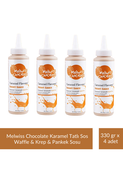 Melwiss Chocolate Karamel Aromalı Tatlı Sos 330 gr - Waffle & Krep & Pankek S...