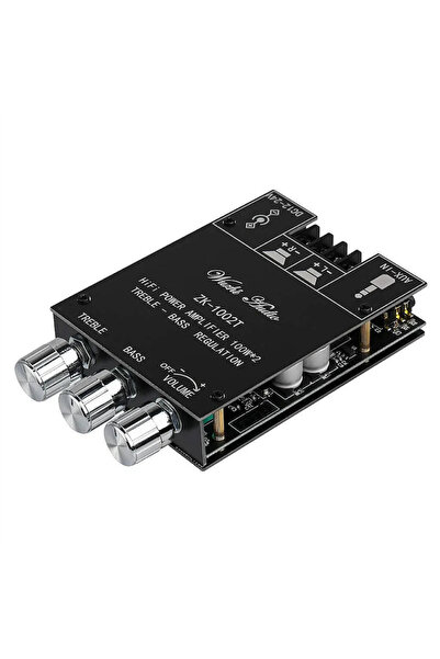 robodünya ZK-1002T 2x100W Bluetooth 5.0 TPA3116D2 Stereo Amfi Modülü – Bas/Ti...