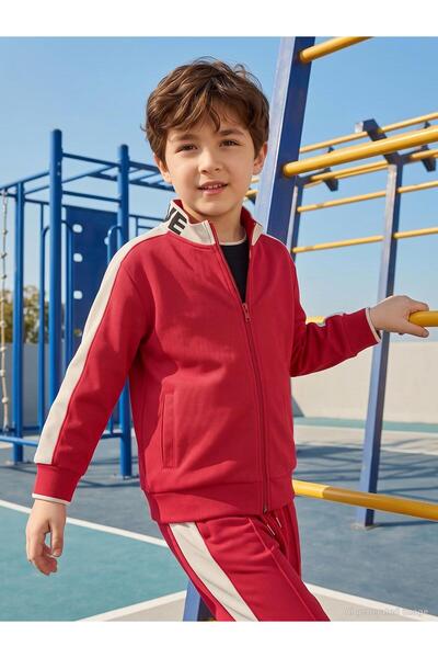 Civil Boys Civil Boy's Pique Active Cardigan |   Pike Long Sleeve Judge Colla...