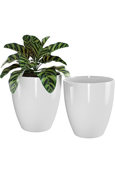 GENERAL QCQHDU Plant Pots Set of 2 Pack,10 Inch Plant Pot for Indoor and Outd...