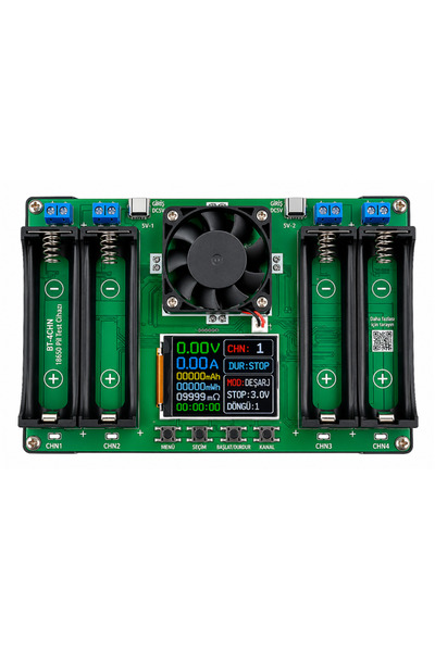 4 Kanallı 18650 LCD Dijital Lityum Pil Kapasite Ölçüm ve Test Cihazı Modülü