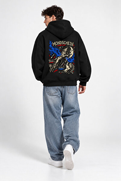 Ciel Lune Unisex Women's and Men's Wolf Shadow Design Text Printed Oversize 3...