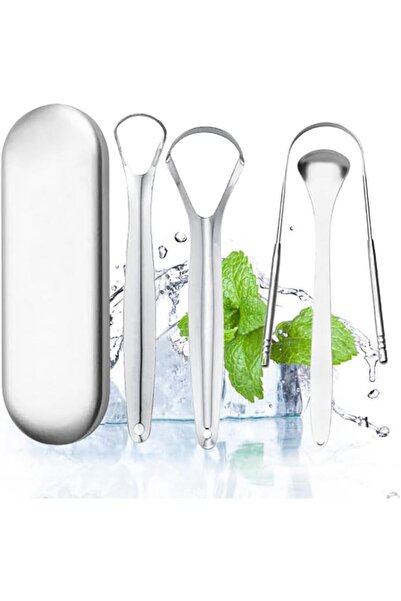 ToolHouse 4-Pack Set Tongue Cleaner, Portable Stainless Steel Tongue Scraper,...