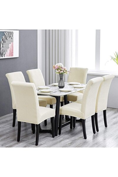 odjas Set husă elastică, 6 scaune HS08, Alb, 55 x 45 cm