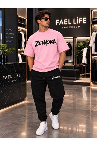 FAEL LİFE ZENVORA Set premium de tricou și pantaloni de trening din bumbac, c...