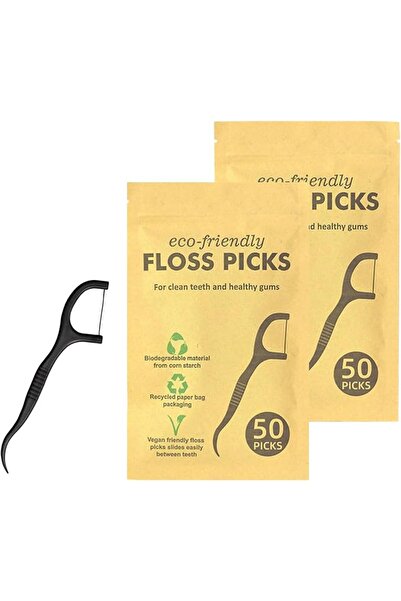Lonimia 100 Pcs Eco Floss Picks, Won't Break or Shred, Biodegradable Handle, ...
