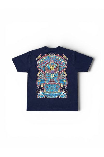 Regular Lacivert Rahat Desenli T-shirt