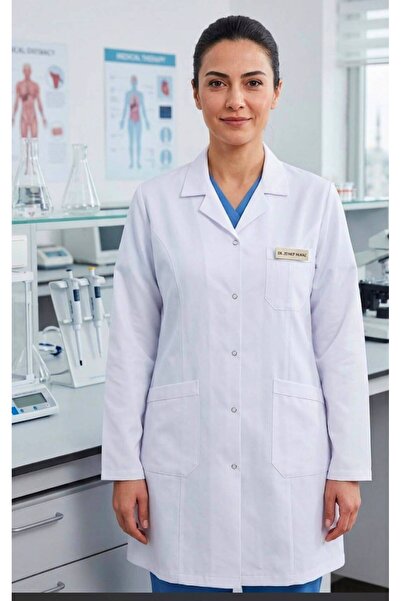Coşkuner İş Güvenliği Beyaz Önlük Klasik Yaka ,alpaka Önlük, Doktor Önlük Çıt...