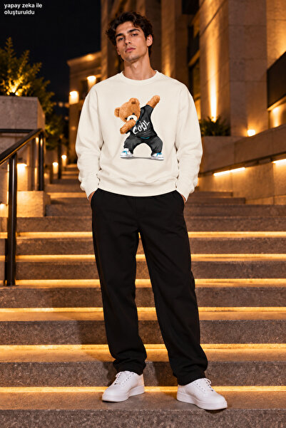 caddekombin Men's Hoodie-Crew Neck Casual Regular Fit Sweatshirt with Teddy B...