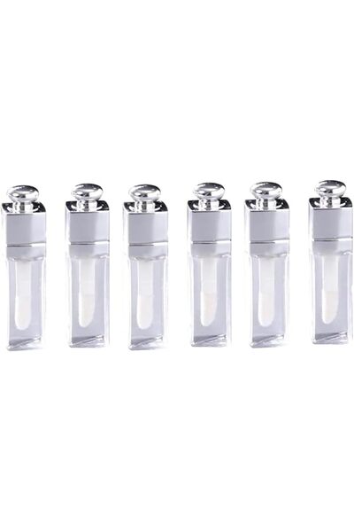 KASTWAVE 6 Pcs Clear Lip Gloss Tubes, 3ml Empty Refillable Lip Balm Bottles w...