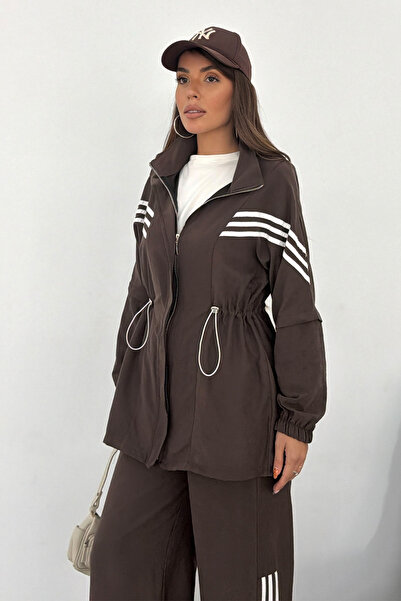 Hatun Atila Women's High Neck Double Sportswear Set with Drawstring Waist and...