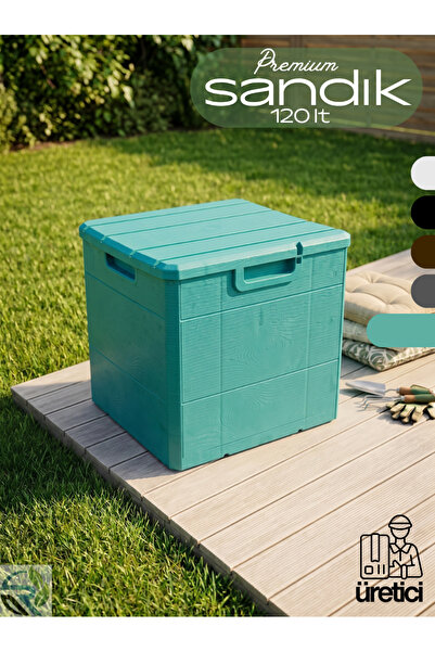Rika Garden 120 Litre Ahşap Görünümlü Bahçe ve Balkon Depolama Sandığı (Yeşil)