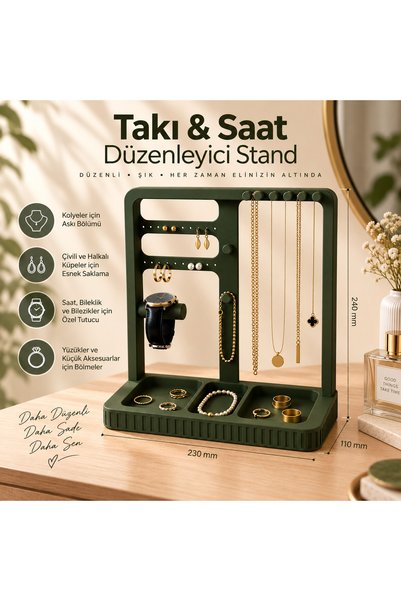 NOTTON Takı ve Saat Düzenleyici Stand – Kolye, Küpe, Bileklik ve Yüzük Organizer
