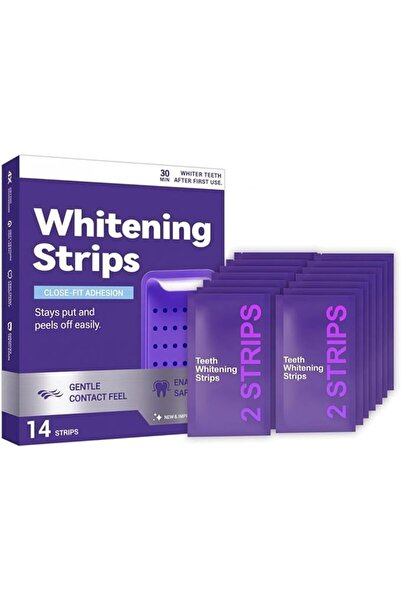 NIGWEDETE Purple Teeth Whitening Strips for Sensitive Teeth, Enamel-Safe Colo...