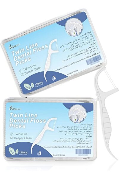 L&Wen Disposable Dental Floss Picks, Portable Toothpicks Flossers - Twin-Line...