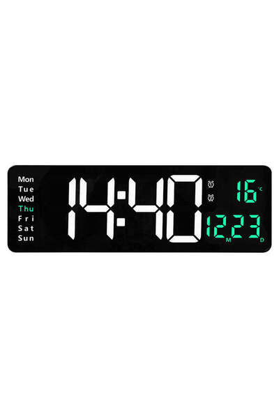 odjas Ceas Digital de Perete LED 38,7 cm cu Telecomandă – Afișaj Mare pentru ...