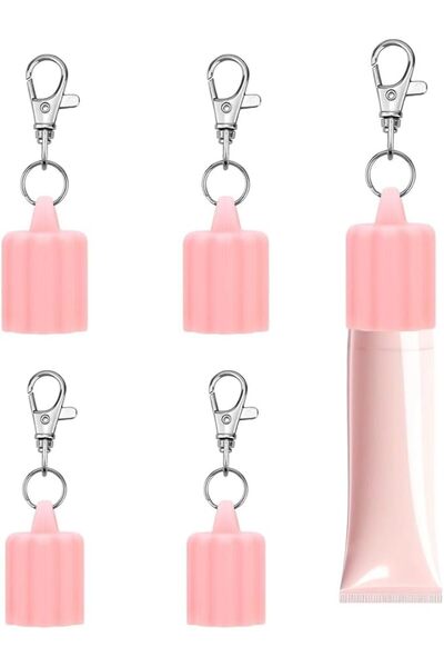 EXCEFORE Keychain Cover, Lip Gloss Keychain, 4pcs Portable Lip Gloss Organize...