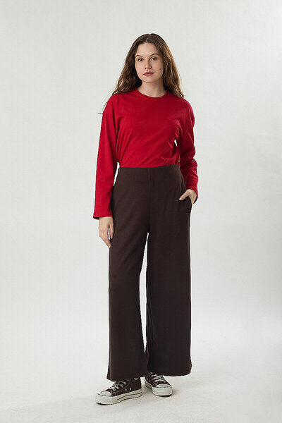 ZÜLAYS Pensli Wide Leg Trousers Brown