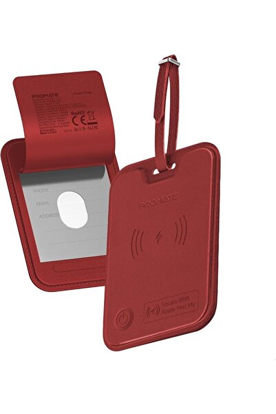 Promate Anti-Loss Smart Leather Luggage Tag with Apple Find My Tracker, RFID ...