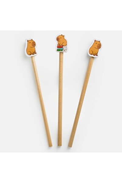 Belora Creioane Fancy cu Radiere Capybara - 3buc