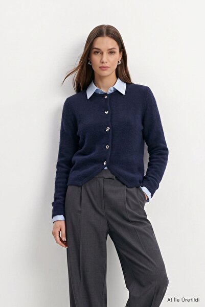 Rays Cardigan cu nasturi 07295 Bleumarin