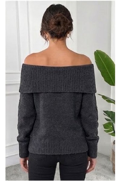 AÇELYA TEKSTİL Degaje Yaka Women's Knitwear "Is the Favorite of Every Day with Its Soft Texture and Elegance.