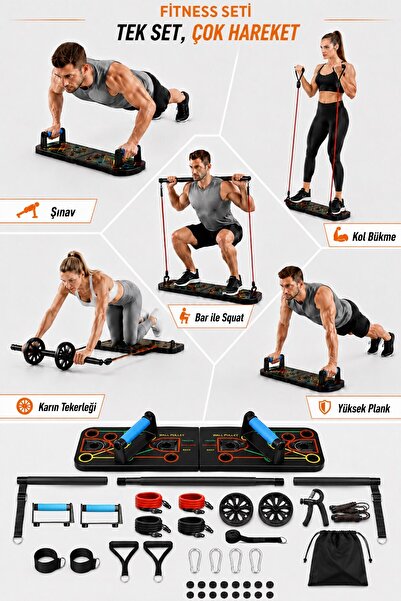 Missidea Relaxus Katlanabilir Şınav Tahtası Direnç Bandı Ab Roller El Yayı At...