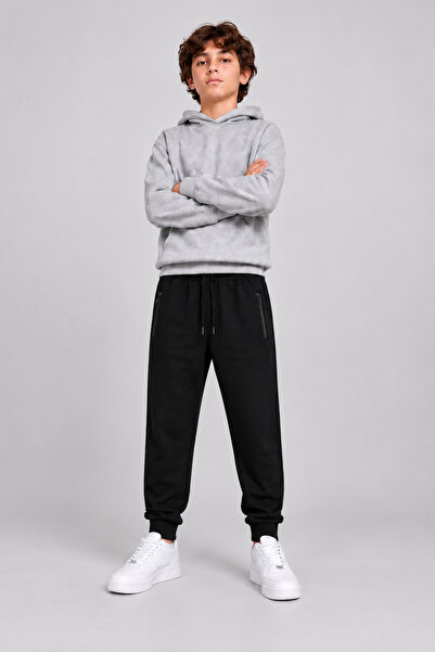 Joi Kids Boys and Girls Black-Navy Blue Jogger Sweatpants - Zipper Pockets, E...