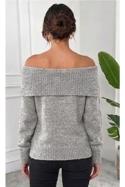 AÇELYA TEKSTİL Degaje Yaka Women's Knitwear "Is the Favorite of Every Day with Its Soft Texture and Elegance.