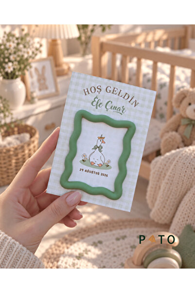 Pato Design 10’lu Kişiselleştirilebilir Yeşil Magnet Çerçeve – Bebek Hediyeli...