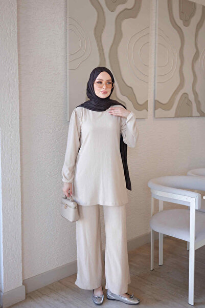 İmajButik Taş Bürümcük Tunik Pantolonlu Takım
