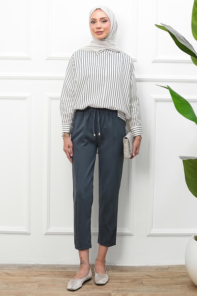 İmajButik Modest Pants - Gray - Carrot pants