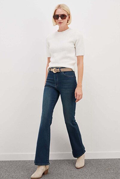 Fulla Moda Yüksek Bel Flare Jean