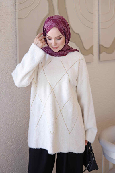 İmajButik Modest Sweaters - Cream - Oversize
