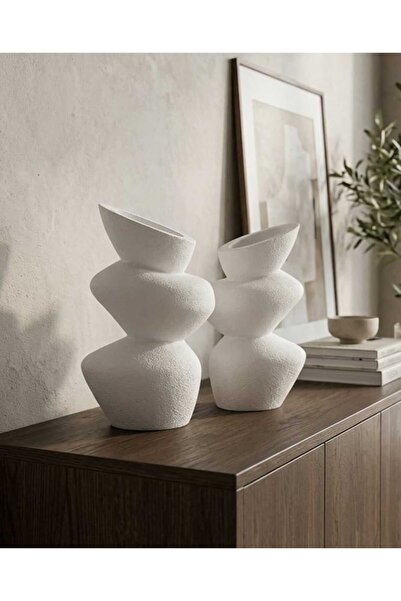 wogu home İskandinav 2'li amorf vazo Büyükboy 23cm 2 adet