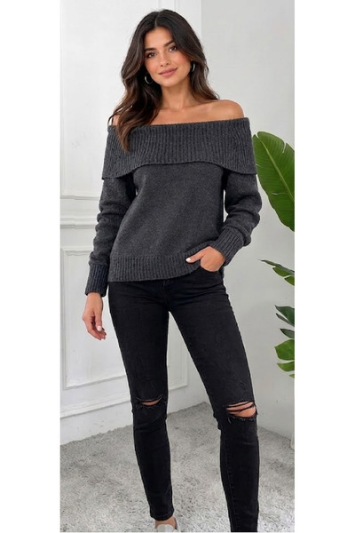 AÇELYA TEKSTİL Degaje Yaka Women's Knitwear "Is the Favorite of Every Day wit...