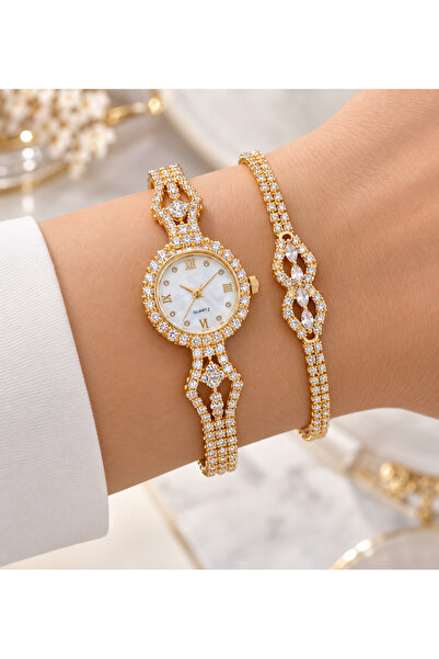 Generic Brand Women's Watch Set Zircon Luxury Bracelet Watch Set Looster Time
