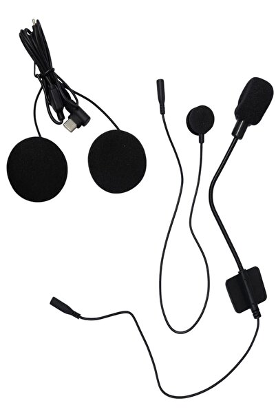 PREPARE BT68 Kask Kulaklığı için Kablo Kulaklık Mikrofon Takımı Type-C Çift M...
