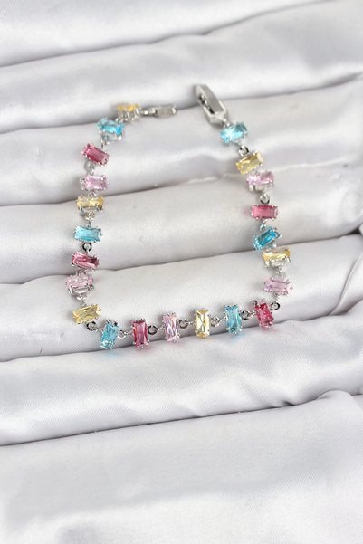 Lovesta Home Crystal Stone Baguette Cut Mixed Color Silver Color Gema Women's...
