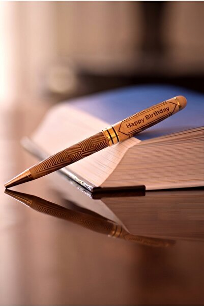 Laser Gallery Engraved Happy Birthday Wooden Pen