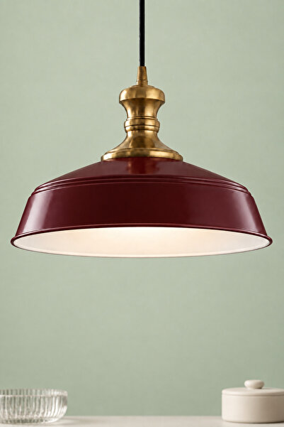 LUMINZO Artem Bohem Metal Eskitme Aksesuar Bordo Metal Sarkıt 35 Cm Avize Yem...