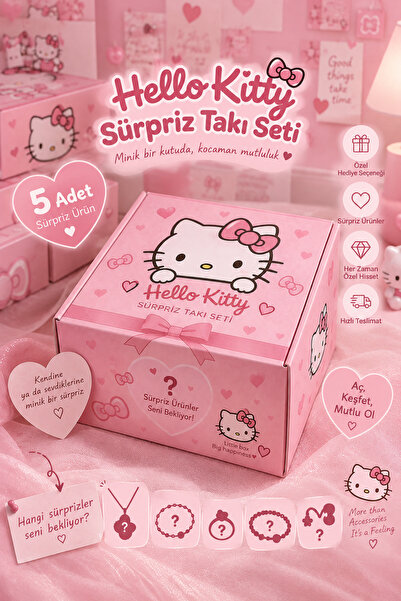Mansura Hello Kitty Temalı Sürpriz Takı Kutusu 5 Adet
