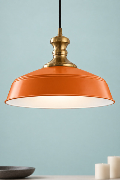 LUMINZO Artem Bohem Metal Eskitme Aksesuar Turuncu Metal Sarkıt 35 Cm Avize Y...