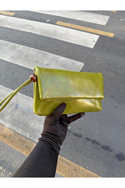 Mia Collection Simple Model Clutch Bag, Portfolio Bag, Handbag Green