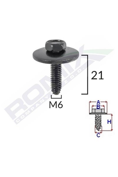 Generic SURUB FIXARE ELEMENTE EXTERIOR PENTRU RENAULT 6X21MM SET 5 BUC