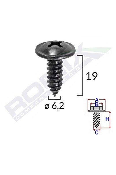 Generic SURUB CU CAP INCRUCISAT DIAMETRU 6.2MM LUNGIME 19MM SET 10 BUC