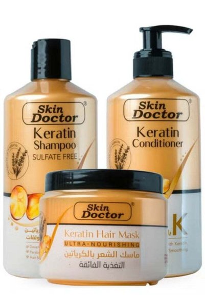 Skin Doctor Keratin Shampoo, Conditioner and Hair Mask (Set) for Hair Growth ...