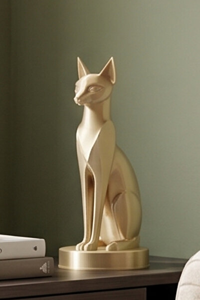 RITA ROSSA Mısır Kedi Tanrıçası Bastet Biblo - İpek Altın / Gold Renk Dekorat...
