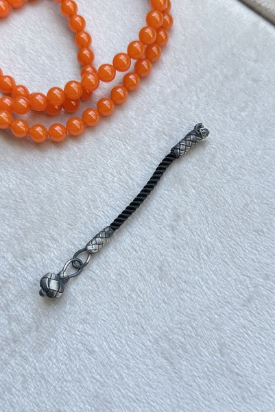 KAZZAZE Silver Kazaziye Single Short Prayer Bead Tassel, Suitable for Small Size Prayer Beads Pus130