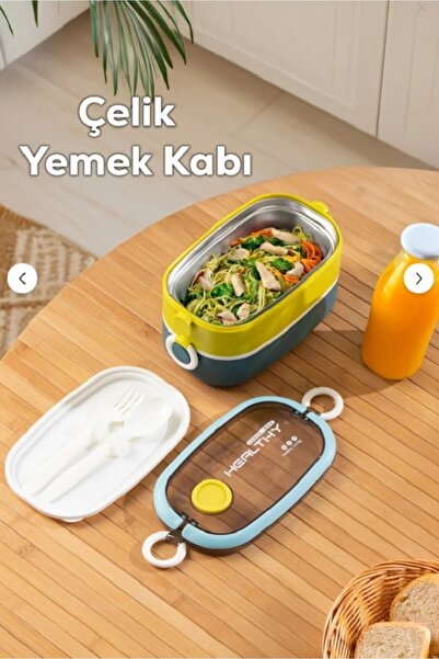 NYC HOME TOHANA VAKUMLU 2 KATLI PASLANMAZ ÇELİK YEMEK KABI